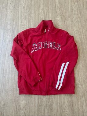 Nike Angels red windbreaker jacket with white stripes on sleeves size small